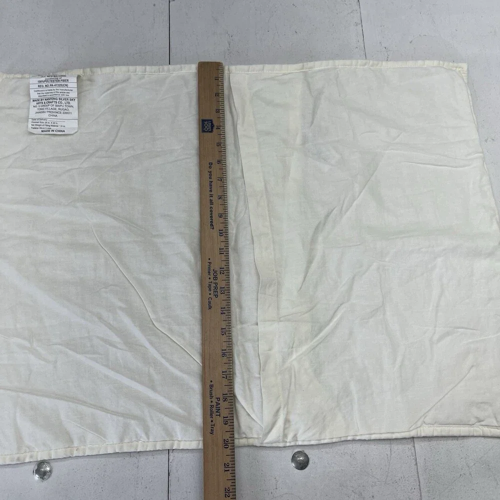 West Elm Beige Ivory Linen Blend Stitched Quilted 26x20in Pillow Case Sham